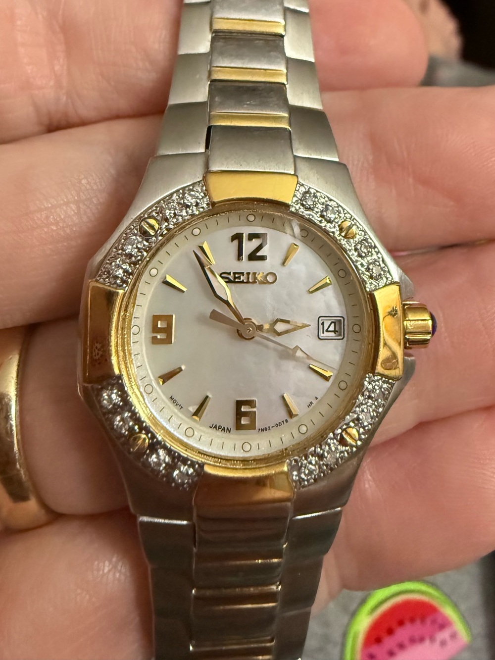 Seiko Women's Two-Tone Gold and Silver Mother-of-Pearl Dial Watch